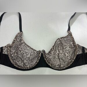 VS BLK/SHEER Unlined Underwire, 34DD *P1076